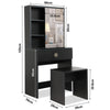 Dressing Table with Drawers, Mirror Stool Set Makeup Desk Vanity Table Bedroom