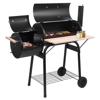 Portable Barbecue BBQ Outdoor Garden Charcoal Smoker Grill Garden Barrel Drum UK