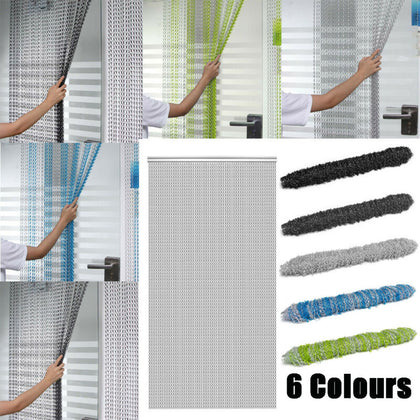 214x90CM Aluminum Door Curtain Metal Chain Fly Insect Blinds Screen Pest Control