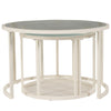 Modern Round Nesting Coffee Tables Set of 2 Glass Top Side End Tables QM