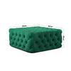 Vintage Green Velvet Buttoned Footstool Chesterfield Button Design Square Stool