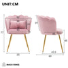 Velvet Upholstered Accent Chair Wing Back Armchair with Pilow & Metal Legs Pink