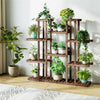 300℃ Carbonized Wood Plant Stand Durable Flower Pot Holder Shelving Unit Decorat