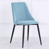 4Pcs Blue Velvet Dining Chairs Kitchen Dinning Room Metal Leg Modern Padded Seat
