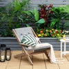 Foldable Beach Sling Chair Outdoor Garden Adjustable Lounging Chair with Cushion