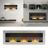 Bio Ethanol Steel Glass Fire Fireplace Biofire Wall Mounted/Recessed Home Burner