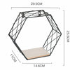 Modern Hexagon Metal Wire Wall Shelf Storage Home Office Decor Floating Shelve