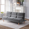 Grey Upholstered 3 Seater Fabric Sofa Bed Sleeper Recliner Couch Settee Sofabed