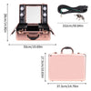 Lockable Makeup Case LED Lighted Table Desk Vanity Mirror 2-Tier Tray Carrying