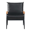 Black Sofa Armchair Couch Faux Leather Living Room Tub Chairs Metal Frame Modern