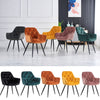 2/4PCS Dining Chairs Set Velvet Padded Seat Metal Leg Kitchen ArmChairs Office