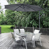 GARDEN PARASOL OUTDOOR HANGING SUN SHADE CANTILEVER BANANA UMBRELLA WITH BASE 3m