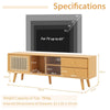 Bamboo TV Stand for TVs up to 65’’ Modern TV Cabinet Console Table w/ 2 Drawers