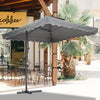 Garden Parasols with Double-top Canopy Sun Protection for Balcony Terrace Beach