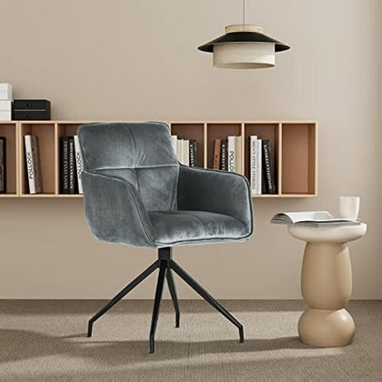 Modern Velvet Leisure ArmChair w/ Metal Leg for Living Dining Bedroom Office