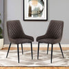 2pcs Faux Leather/Velvet Dining Chairs Soft Padded Metal Legs Restaurant Chair