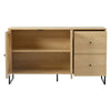 Wooden Rattan Sideboard Storage Cabinet Side Cabinet with 2 Doors 2 Drawers ZE