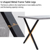 Modern Wood Dining Table Kitchen Dining RoomTable with X/U Shaped Metal Legs