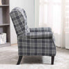 ONPNO Tartan Reclining Chairs Wing Back Armchair For Living Room Dark Grey