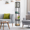 Moder Floor Lamp w/ 3 Shelves Bedroom Standing Shelf Lamp w/2 USB Ports 1 Drawer