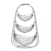 2/3 Tier Chrome Swinging Fruit Bowl Basket Hanger Stand Dinning Table Storage