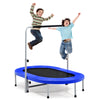 Double Foldable Jumping Fitness Kids Trampoline Rebounder w/ Adjustable Handrail