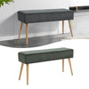 Hallway Bed End Bench Fabric Padded Seat Long Stool Dining Bench Wooden Legs