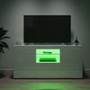 TV Stand White Cabinet Cupboard High Gloss Doors LED Light Entertainment Unit