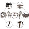 3 Piece Cast Aluminum Garden Table Chairs Set W/ Ice Bucket Outdoor Patio Bistro