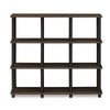 Furinno 16106WN/BR Turn-N-Tube 9 Space Shelf, Walnut/Brown