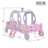 Kids Wooden Princess Carriage Pink Bed 3ft Single Mid Sleeper for Girls
