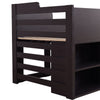 Kids Single Cabin Bed Mid Sleeper Bed Frame Storage Bed w/ Drawers & Shelves QH