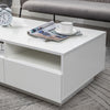 White Modern High Gloss Coffee Table with 4 Drawer Storage Sofa Side End Table