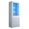 HIgh Gloss Cabinet Cupboard Sideboard Tall Display Unit White Matt RGB LED Light