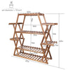 42"Utility Large Wood Plant Stand Garden Corner Plant Shelf Storage Rack Balcony