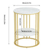 2-Tier White Marble Side Table Round Coffee Table Nightstand Jewellery Storage
