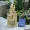 Outdoor 4 Tier Water Fountain Feature LED Lights Garden Statue Decor Solar Power
