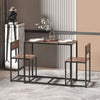 HOMCOM 3 Pcs Table Stool Set Dining Room Bar Modern Style Furniture Metal Frame