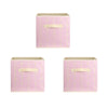 3X Foldable Canvas Storage Collapsible Folding Box Fabric Cube Cloth Basket Bags