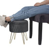 Storage Footstool Ottoman Footrest Makeup Dressing Table Stool with Gold Metal