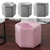 Velvet Padded Stool Dressing Vanity Seat Hexagon Pouffe Footstool Home Furniture
