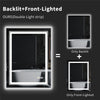 Elegant Bathroom Mirror Dual Light LED Wall lighted Mirror Vertically Horizontal