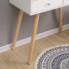 Vanity Dressing Table Makeup Desk w/ Round Mirror&2 Drawers,Stool White Bedroom