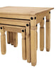 Corona Pine Nest of Tables Set of 3 Occasional Coffee Side Table Waxed Mexican
