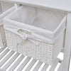 Wooden Wicker Basket Cabinet Storage Sideboard Chest Of Drawers Rack Shelf White