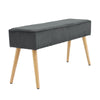 Hallway Bed End Bench Fabric Padded Seat Long Stool Dining Bench Wooden Legs