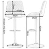 2x Breakfast Bar Stools Velvet Swivel Gas Lift Chairs Kitchen Pub Cafe Barstools