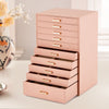 Pink 10 Layers Jewellery Boxes Storage Drawer Cabinet Earing Necklace Organizer