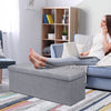 Folding Storage Ottoman Bench Tufted Faux Leather Toy Box Foot Stool Bench Seat