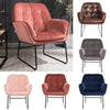 Industrial Style Velvet Armchair Leather Single Sofa Metal Frame Cushioned Chair
